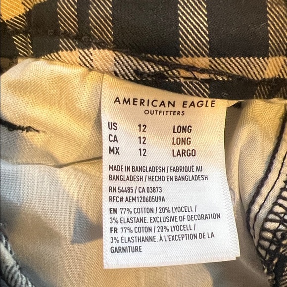 American Eagle Outfitters Black and White Checkered Chinos NWOT - Picture 4 of 4